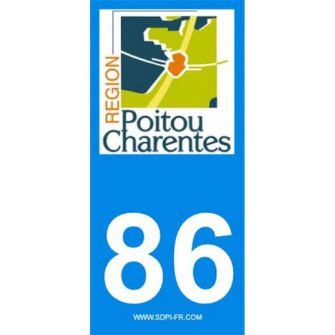 2 autocollants Region Departement 86