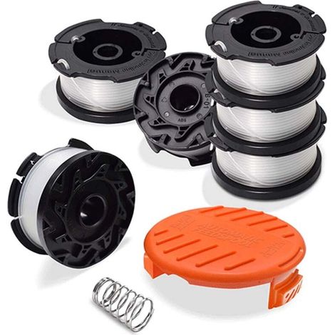 Bobina di ricambio BLACK+DECKER per tosaerba, diametro 1,65 mm, lunghezza 9,144 m, confezione da 6+1+1 pezzi. (1/4)