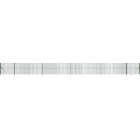 Clôture en treillis Clôture de jardin Clôture Grillage métallique et piquet d'ancrage vert 2x25 m 50786 (1/5)