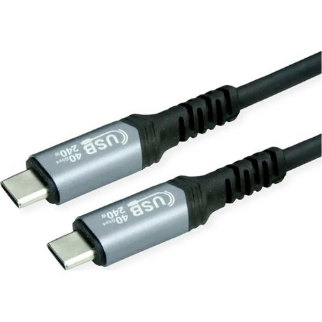 Value USB-C® Kabel USB4® USB-C® Stecker 0.50 m Schwarz Geschirmt 11.99.9088