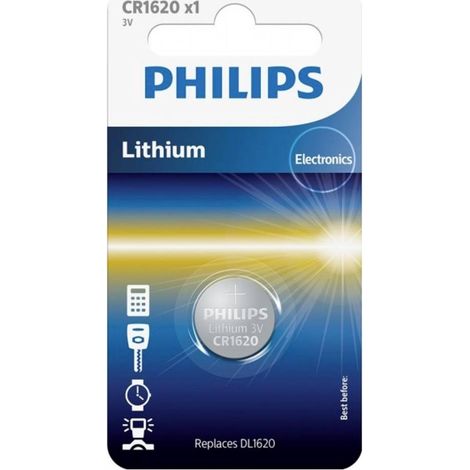 Batteria al litio Cr1620 Philips 3vdc (blister 1 batteria) Cr1620-philips