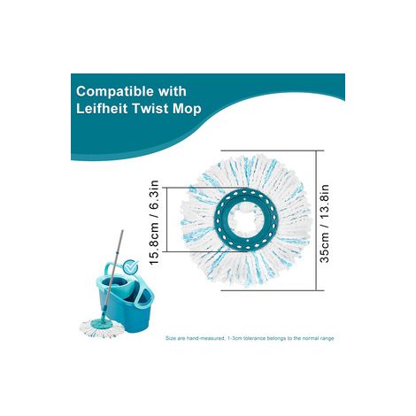 6 recharges microfibres pour balai rotatif Leifheit – Nettoyage sec et humide – Compatible avec manche standard (1/5)