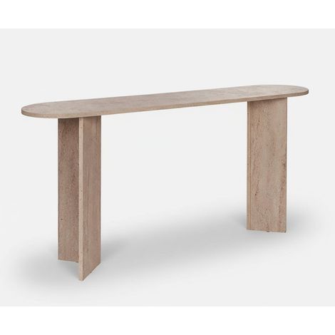 Consolle ingresso design minimal ovale Sira - Beige
