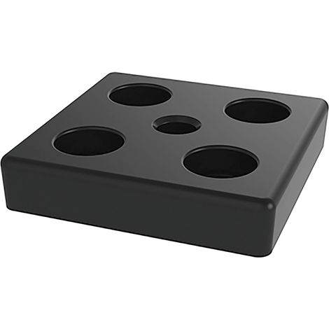 Fath Fußplatte verschraubbar M16 passend zu Item System Aluprofil 80x80mm, Zinkdruckguss schwarz pulverbeschichtet