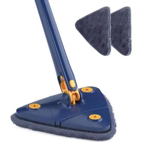 Vadrouille avec Fonction essorage, Balai de Nettoyage Rotatif à 360 ° Balai de Nettoyage Triangle télescopique (1/4)