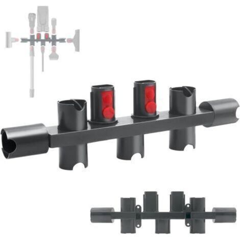 Zubehörhalterung für Dyson Staubsauger, abnehmbarer Vertikalständer, extrem hohe Tragkraft, 9 integrierte Adapter, passend für Dyson V7/V8/V10/V11 (schwarz) (1/4)