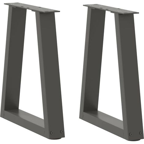 Couchtischbeine V-Form 2 Stück Anthrazit 38x(42-43,3) cm Stahl