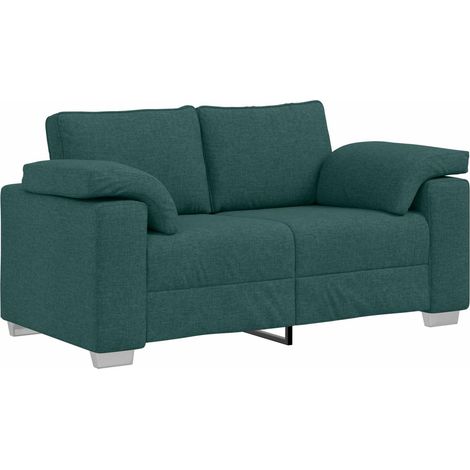 Divano a due Posti Sofa Verde Scuro 160 cm Tessuto (1/5)