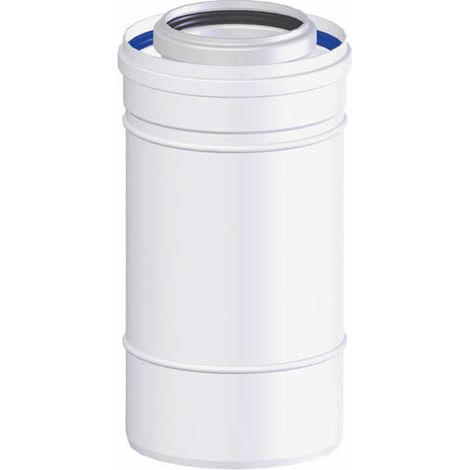 TEN – Conduit de fumée concentrique Ø80/125 mm – Longueur 50 cm – Intérieur PP, extérieur alu peint RAL 9016 – Raccordement chaudières ventouses