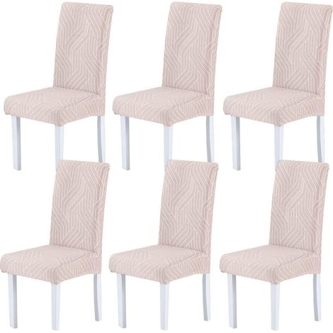 Stuhlhussen 6er Set, Stretch, abnehmbar, waschbar, für Esszimmerstühle (1/5)