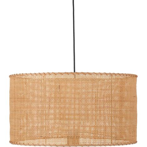 Plafonnier WALA en rotin naturel - Suspension design bohème - Diffuseur en fibres naturelles - Douille E27 (ampoule non incluse)