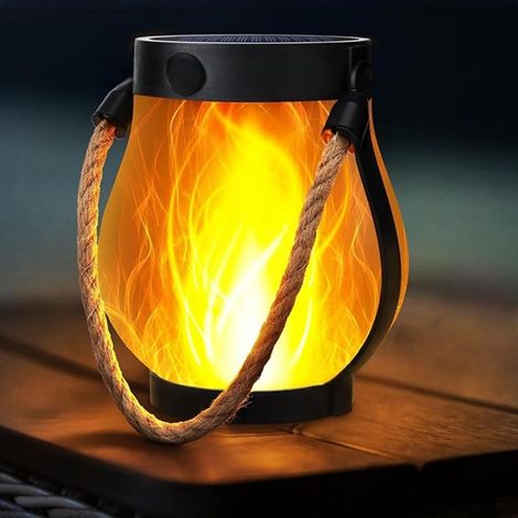 Solar Lantern Outdoor Lights,  Hemp Rope Flame Lamp,  Dancing Flame Solar Lantern Outdoor Lights,  for Camping,  Pathway,  Yard,  Patio,  Porch,  Garden Decor (1 pc) (1/5)