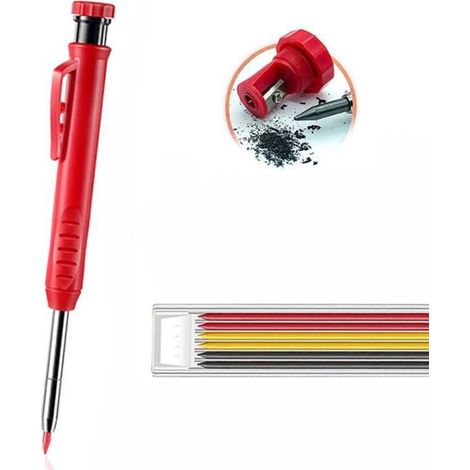 Stylo à long terme trous profonds étiquettes de boiseries décoration en métal peinture de point de peinture de point de peinture spéciale stylo multifonctionnel, 1 stylo rouge, 6 cœurs de stylo, 7pcs (1/5)