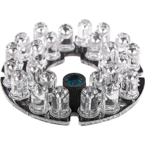 Ampoule infrarouge rouge 5 mm 24 LED IR 10 mil 90 degrés pour caméra de surveillance monocarte WHBYV (1/4)