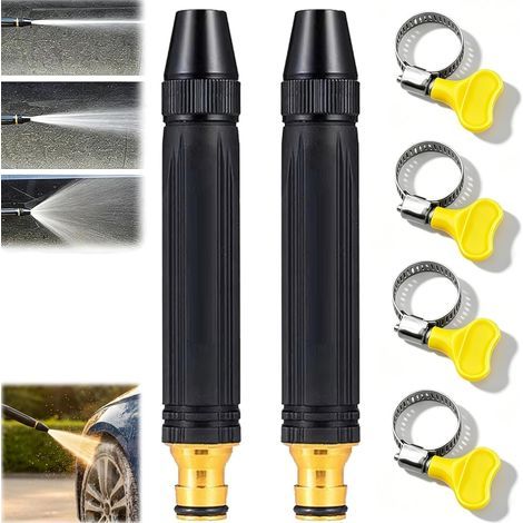 Ugello per irrigazione ad alta pressione, ugello per tubo ad alta pressione, accessorio a spruzzo regolabile, accessori resistenti alle mani, tubi, attrezzi per la pulizia di giardino e prato (1/5)