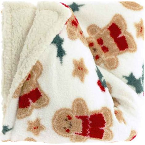 COPERTA PLAID 130X160CM, DESIGN NATALIZIO, BISCOTTI