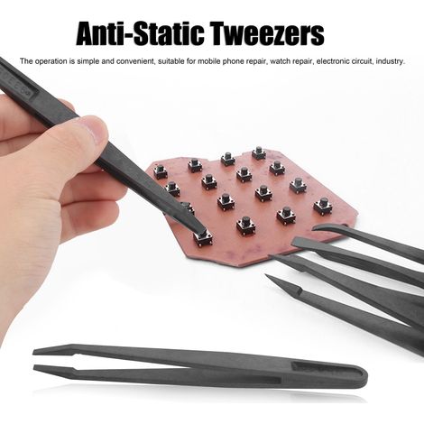 93305 Antistatische Pinzette aus Kohlefaser (1/5)