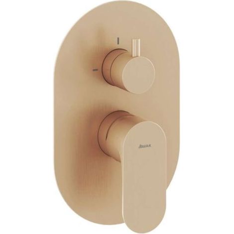 Ravak Eleganta - Grifo empotrado para 2 dispositivos, oro rosa cepillado X070375 (1/4)