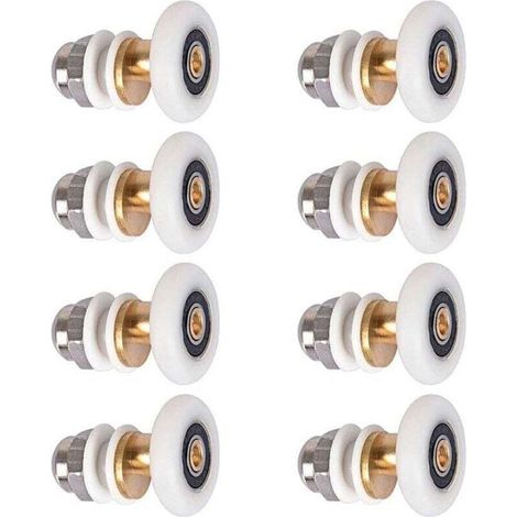 Porte de douche - Roulette pour porte de douche Roulettes coulissantes Porte Rouleau Roue de secours 8pcs 23mm