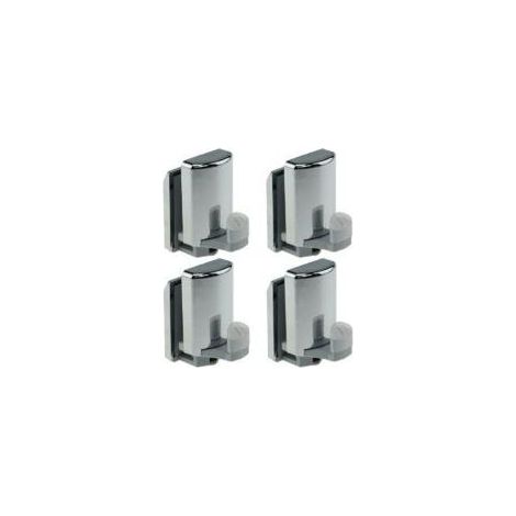 Set di 4 ganci per porta doccia con base cromata e rotelle silenziose YQ-1012 (1/4)