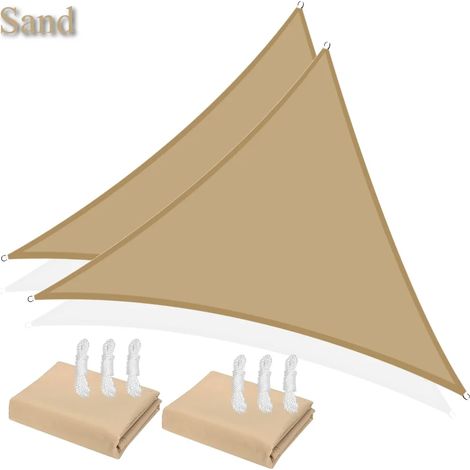(Jaune sable, deux 5M) Auvents pare-soleil imperméables et résistants aux UV pour jardins, patios et terrasses. (1/5)
