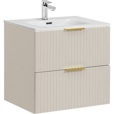 Set da bagno NOXERA 60 cm – Marrone congo – Lavabo incassato