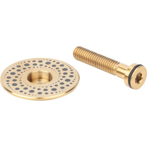2 pièces Bouchon de direction en alliage de titane pour vélo avec élargisseur de fourche et vis, couleur or (1/5)