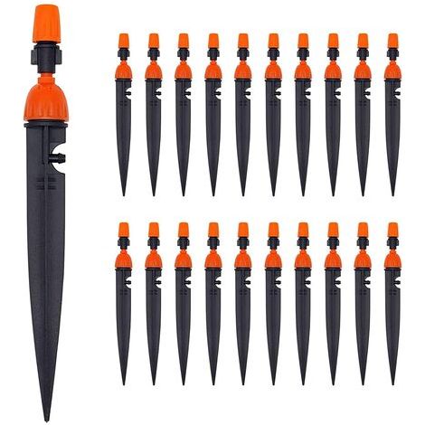 360 Degree Adjustable Drip Irrigation Garden Drip Irrigation System 1/4 (4-7mm) Micro Flow Hose for Garden, Greenhouse (20pcs) (1/5)