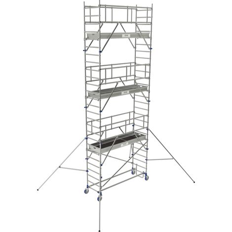 Echafaudage roulant aluminium TOTEM 2 BOX 250 Hauteur travail 4,85 m Tubesca Comabi