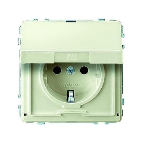 Merten Steckdose 1-fach weiß glänzend UP mit BS IP44 AQUADESIGN MEG2310-7244 Klappd (1/5)