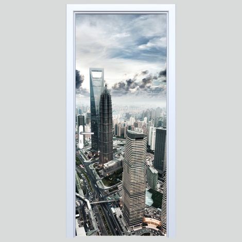 Türsticker „Wolkenkratzer“ aus Stoff 269PD