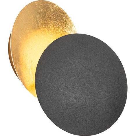 Smarte Wandleuchte Schwarz mit Gold inkl. Wifi G9 - Sunrise