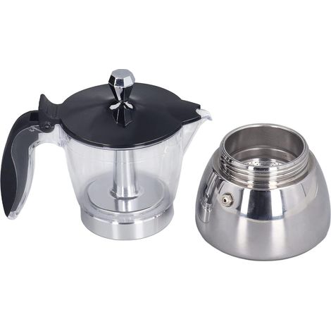 Cafetière portable, 6 tasses, inox/ABS, pour voyage et bureau