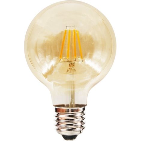 Lampadina LED decorativa E27 4W G80 ambra calda