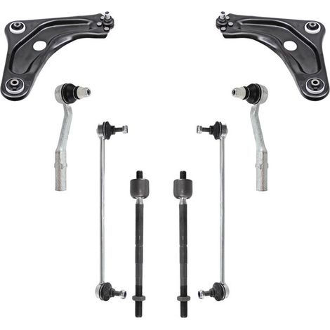 KIT BRACCIO OSCILLANTE 8 PEZZI COMPATIBILE CON CITROËN DS3 Cabriolet 1.6 BlueHDi 115 10 / Kit Sospensione Completo OE/OEM / Bracci Oscillanti + Testine Sterzo / Sostituzione Diretta OEM