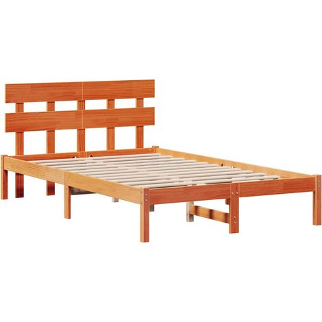Lit double,Lit adulte,Cadre de lit Marron 120 x 190 cm Bois de pin massif CFW2383830 (1/5)