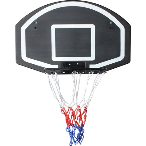 Panier de basket mural avec panneau incassable 72,4 x 45,7 cm, installation facile, pour intérieur et extérieur, noir (1/5)