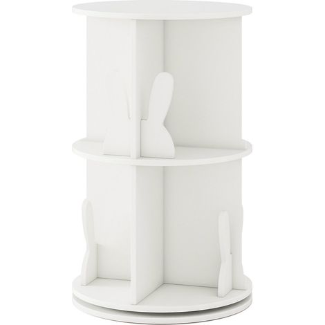 Libreria girevole per bambini con divisori a forma di coniglietto a 2 livelli, 360° 40x40x65cm