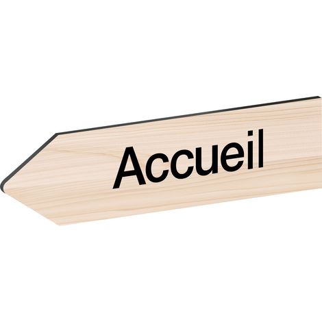Panneau flèche directionnelle gauche personnalisable - Couleur bois clair (1/5)