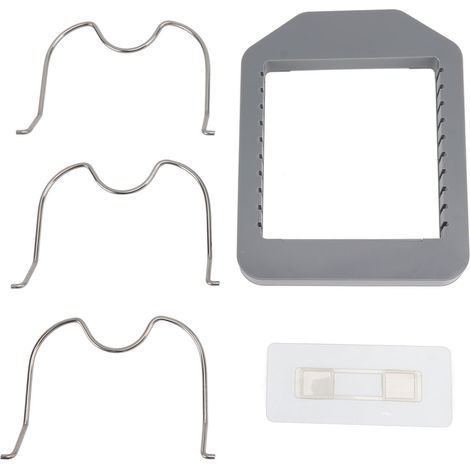 Support pour couvercles de casseroles en plastique gris, organisateur en forme de U pour couvercles de cuisine, rangement mural pour couvercles de poêles (1/5)
