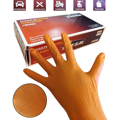 Sifer Nitrilhandschuh 7 Mikron 8,5 g diamantiert orange Größe XL 50 Einheiten