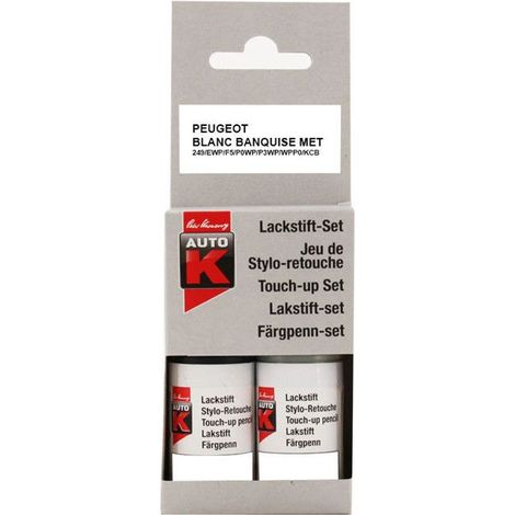 Stylo retouche peinture - AUTO K - P3WP U BLANC BANQUISE - 9 ml - Vernis 9 ml - Blanc