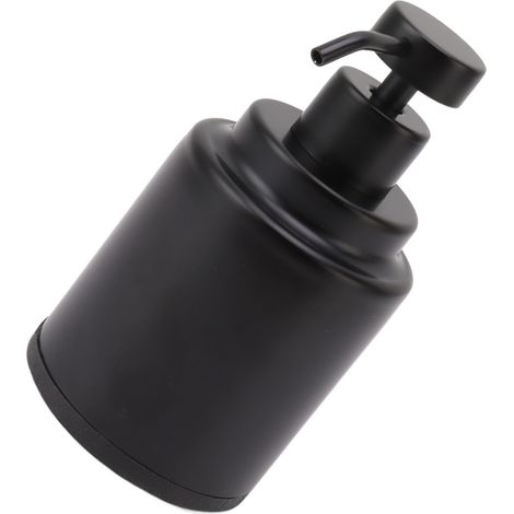 Distributeur de savon liquide en acier inoxydable avec pompe manuelle, flacon à piston pour shampoing, gel douche et lotion, noir, rond, 300 ml (1/5)