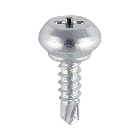 TIMCO Weather Bar Screws Nipple Head PH Self-Tapping Thread Self-Drilling Point Zinc - 4.0 x 13 (1/2)