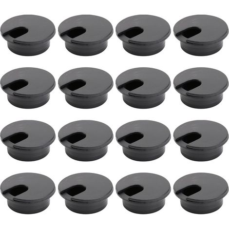 Lot de 30 cache câbles noirs en plastique pour bureau