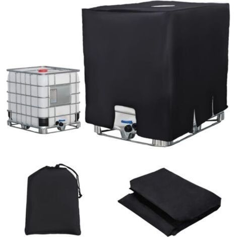 Funda de protección para depósito de agua IBC 300 L, impermeable, con cremallera, cortavientos, anti-UV, 420D, resistente a los desgarros
