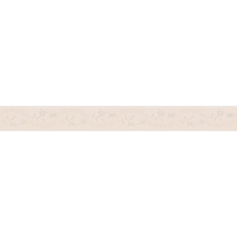 Frise murale à motif fleuri beige | Frise papier peint idéale pour salon et chambre | Frise tapisserie à motif style vintage - 5,00 x 0,05 m