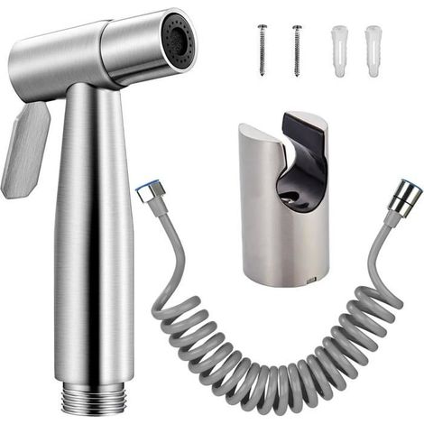 KLVGTIFS PUEnsemble 3 Pièces Douchette Wc Avect Support Et Flexible, Kit Douchette Wc, Pomme De Douche, Douchette Toilette Wc, Douchette (1/5)
