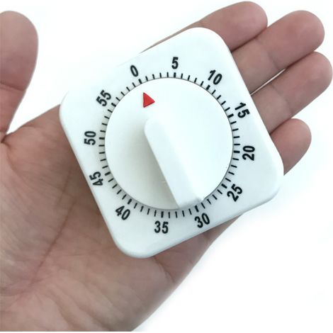 Mechanischer 60-Minuten-Kochtimer – Akustischer Alarm – Batterielos – Kompaktes Weiß, 6,9 cm – Zeitmanagement für Küche/Büro/Schule