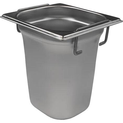 Bac gastronorme GN 1/6 - 200 poignées escamontables en inox REDFOX - GN 1/6-200 U - REDFOX